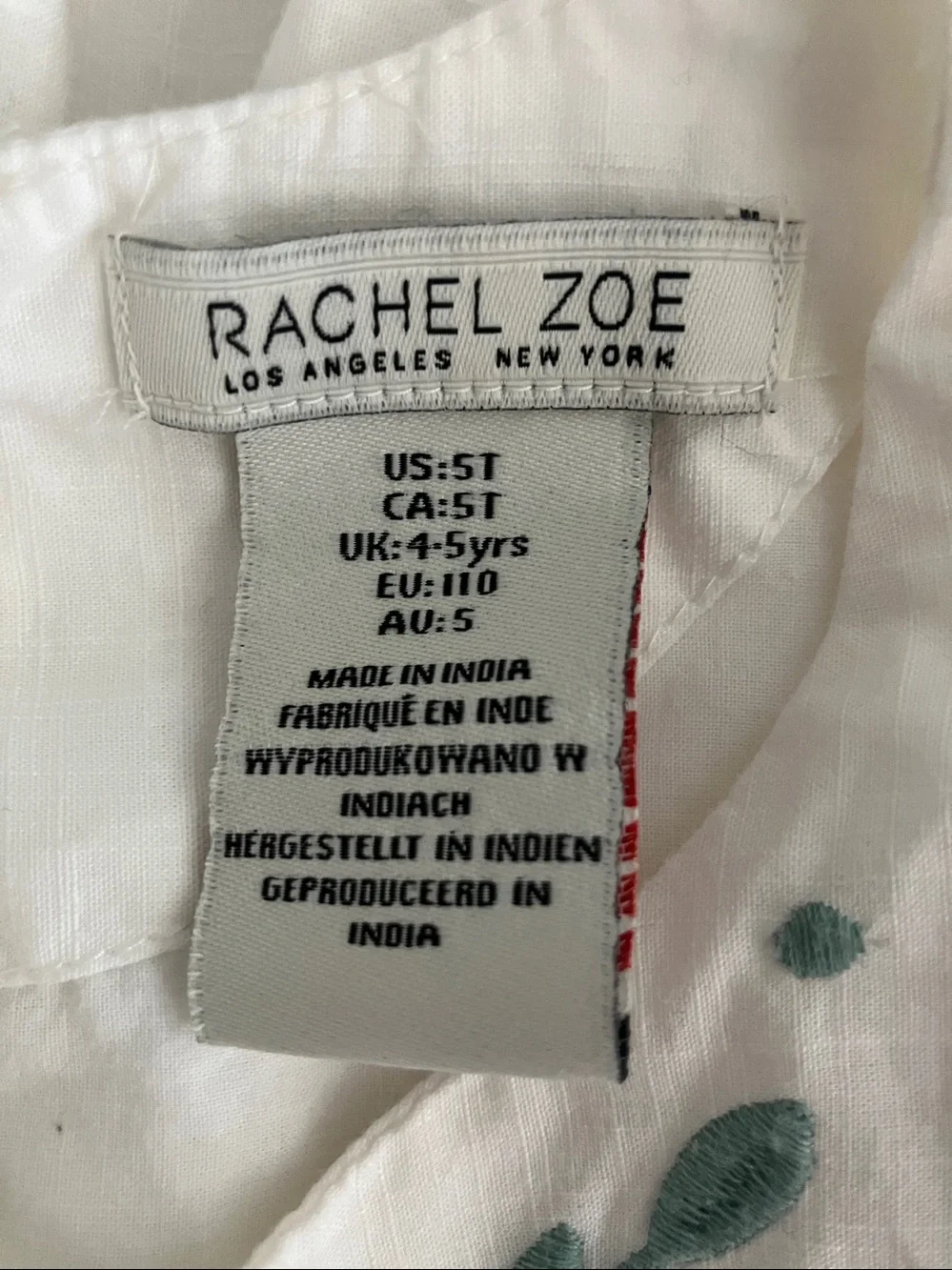 RACHEL ZOE Girls Off White Embroidered Dress Top | 5